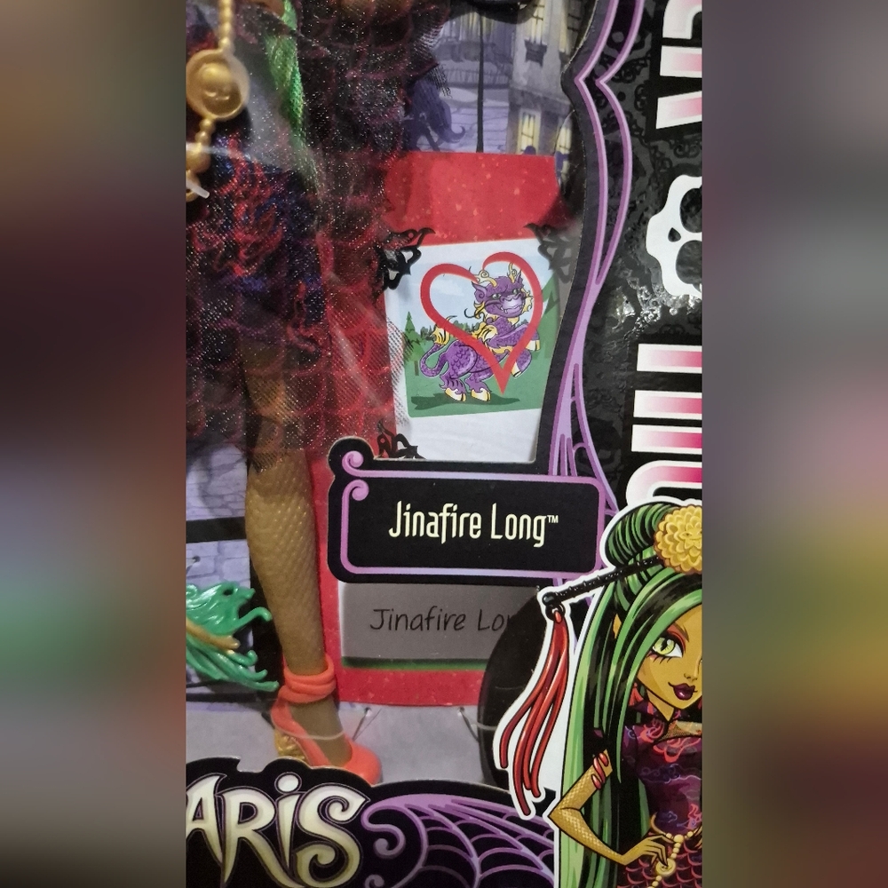 Vintage Monster High Jinafire Long SCARIS Doll IN BOX- Green and Gold - Picture 5 of 9